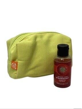🌺 The Body Shop Strawberry Shower Gel with Bright Yellow Bag